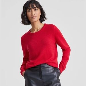 Charter Club Vibrant Red Crew Neck 100% Cashmere Sweater